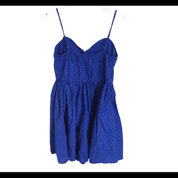 MANGO Casual Aztec Print Skater Dress With Sweetheart Neckline Blue Size Medium - Picture 9 of 10